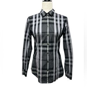 BURBERRY Londom Long Sleeve Button Up Nova Check Plaid